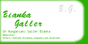 bianka galler business card